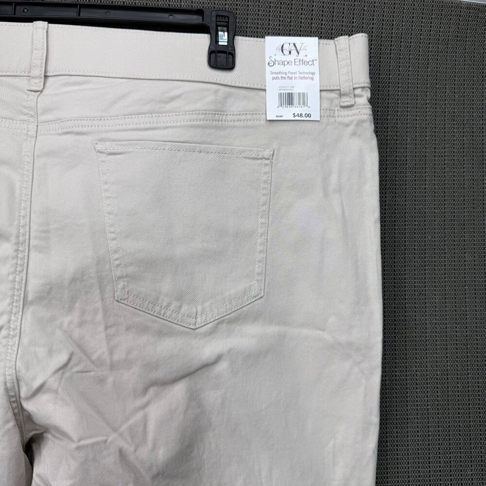 Gloria Vanderbilt Shape Effect High-Rise Bermuda Shorts 24W Beige Cotton Blend W - Picture 11 of 12